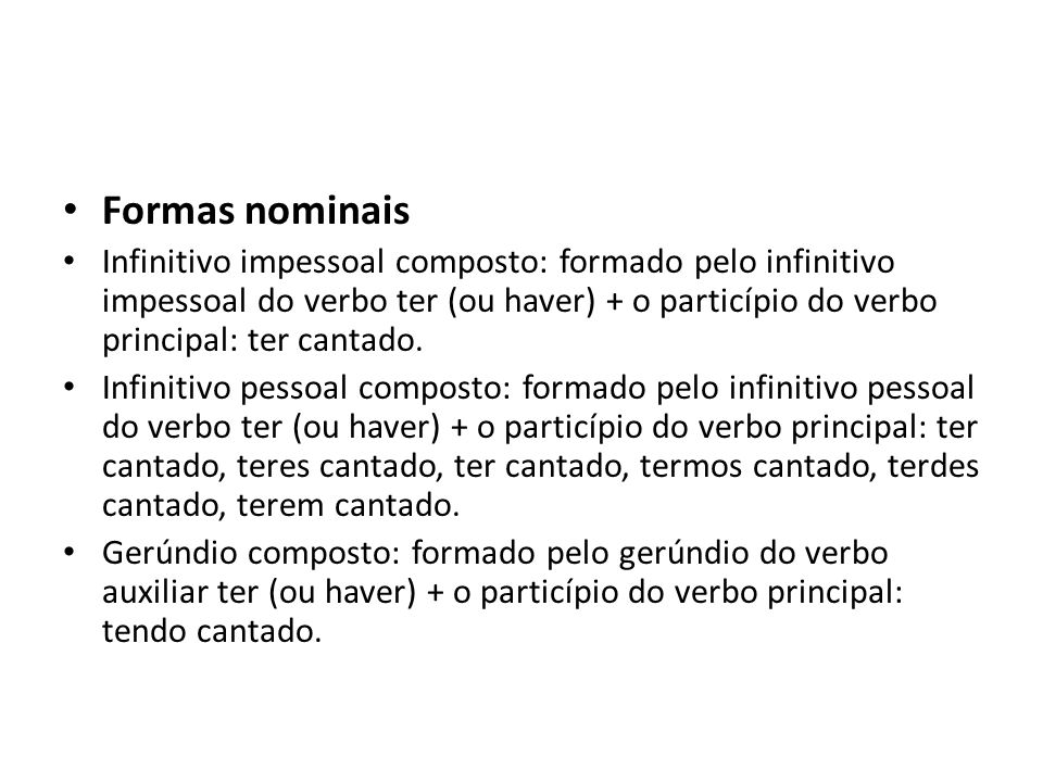 Formas nominais