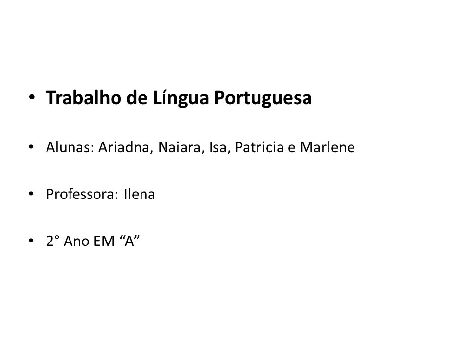 Trabalho de Língua Portuguesa