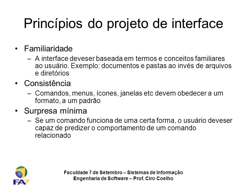 Princípios do projeto de interface