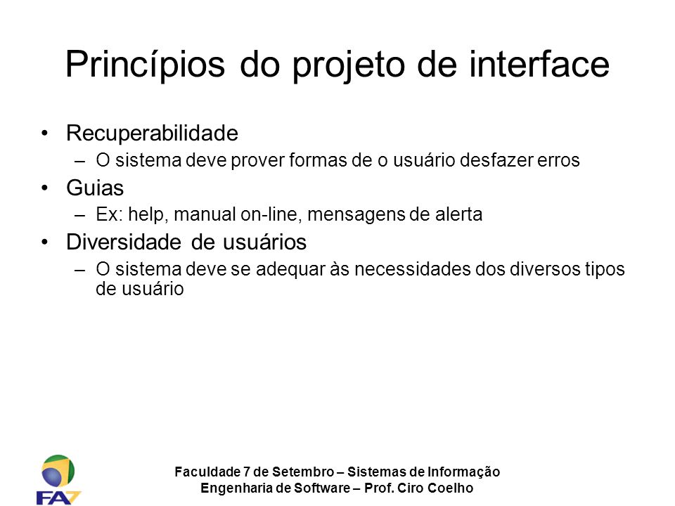 Princípios do projeto de interface