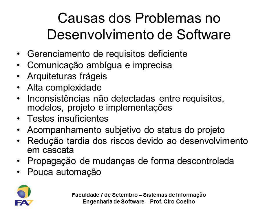 Causas dos Problemas no Desenvolvimento de Software