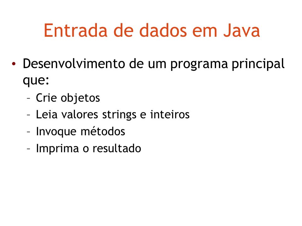 Entrada de dados em Java