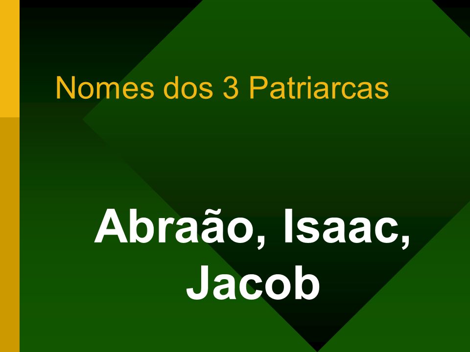 Nomes dos 3 Patriarcas Abraão, Isaac, Jacob