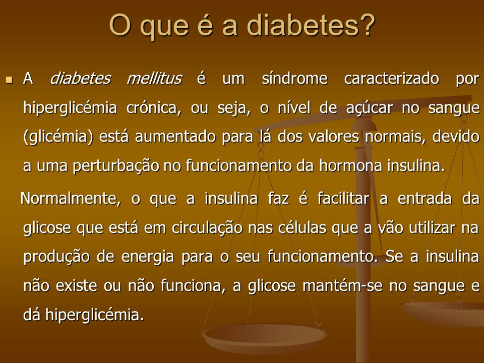 O que é a diabetes