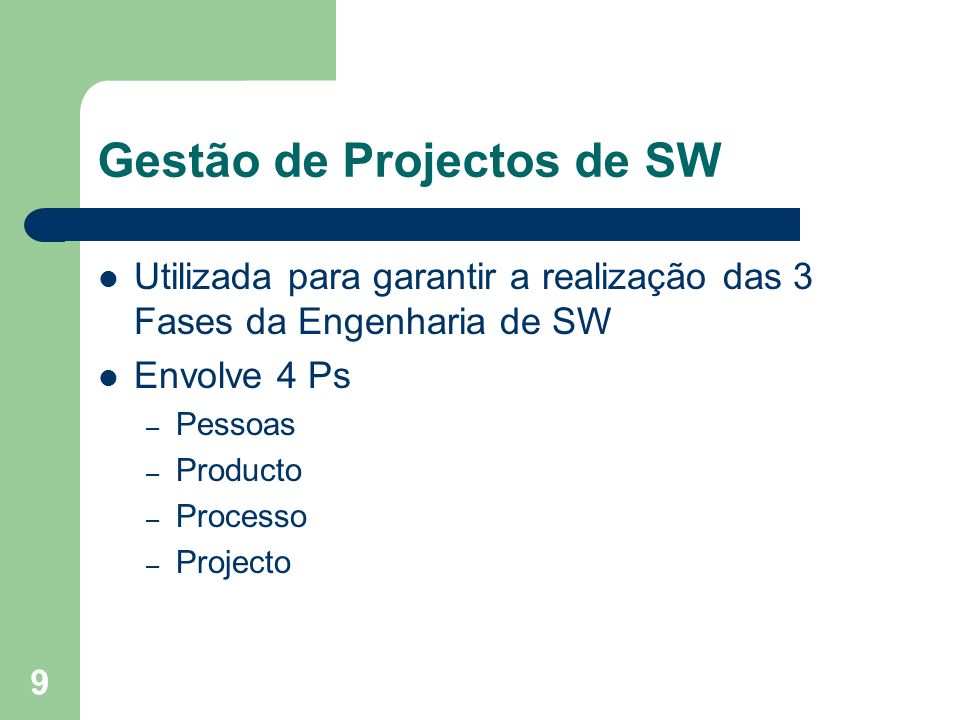 Gestão de Projectos de SW