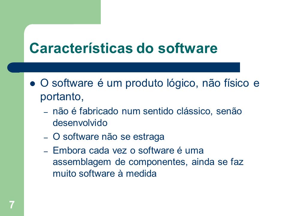 Características do software