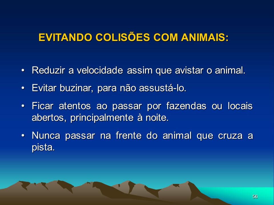 EVITANDO COLISÕES COM ANIMAIS: