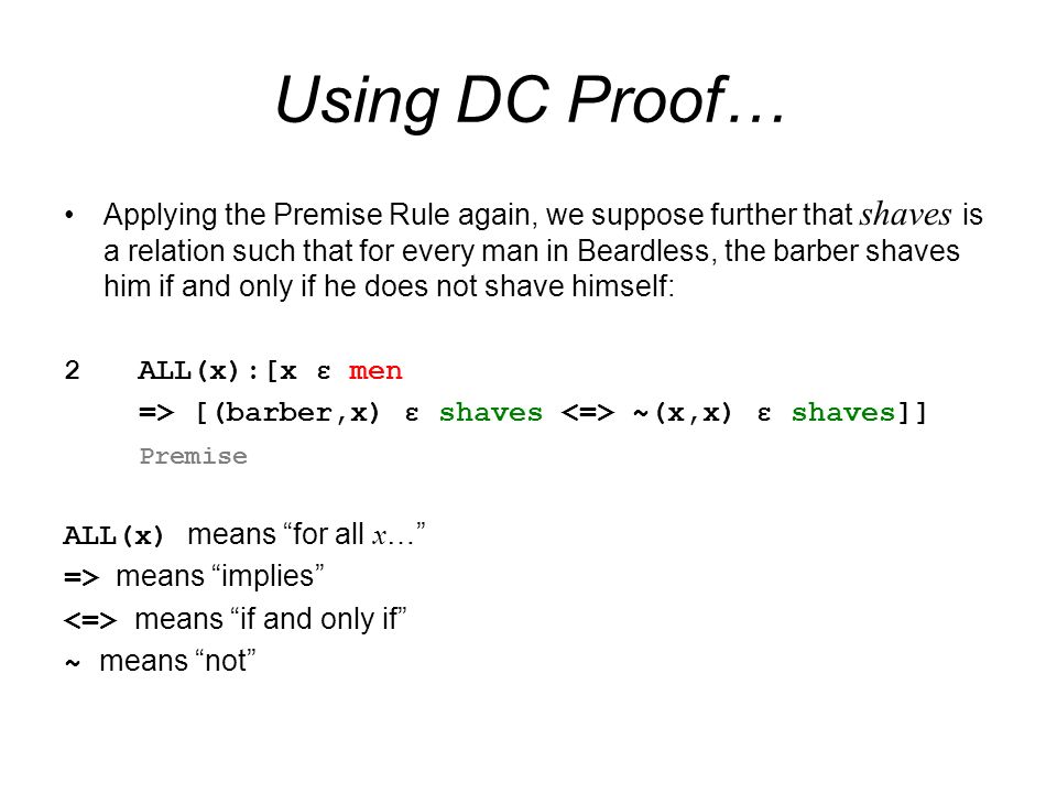 Using DC Proof…
