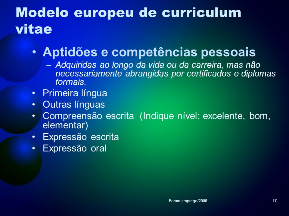 Modelo europeu de curriculum vitae