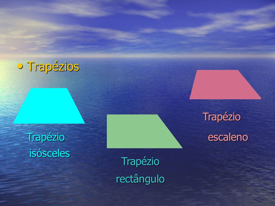 Trapézios Trapézio Trapézio escaleno isósceles Trapézio rectângulo