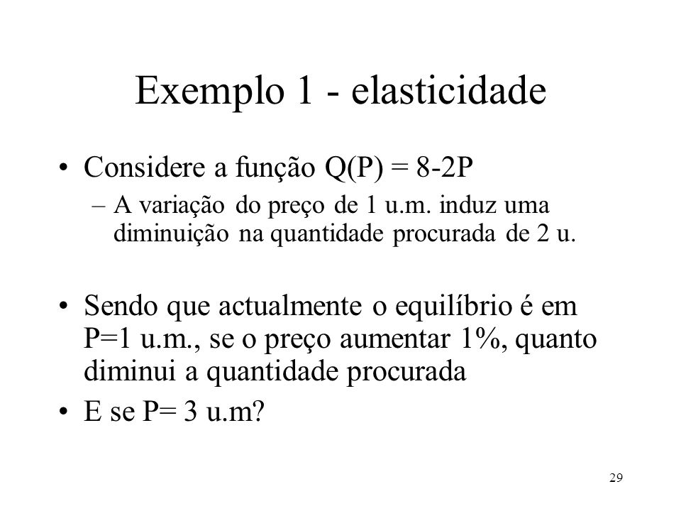 Exemplo 1 - elasticidade