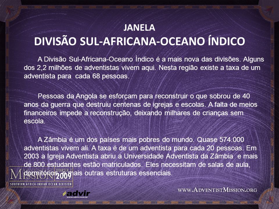 JANELA DIVISÃO SUL-AFRICANA-OCEANO ÍNDICO