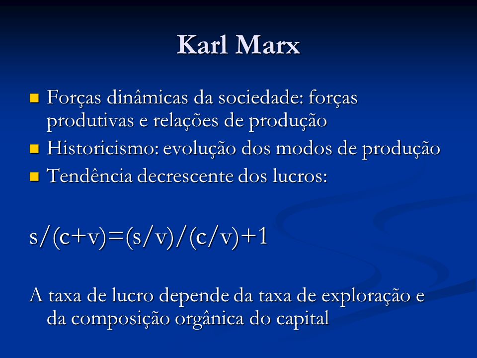Karl Marx s/(c+v)=(s/v)/(c/v)+1