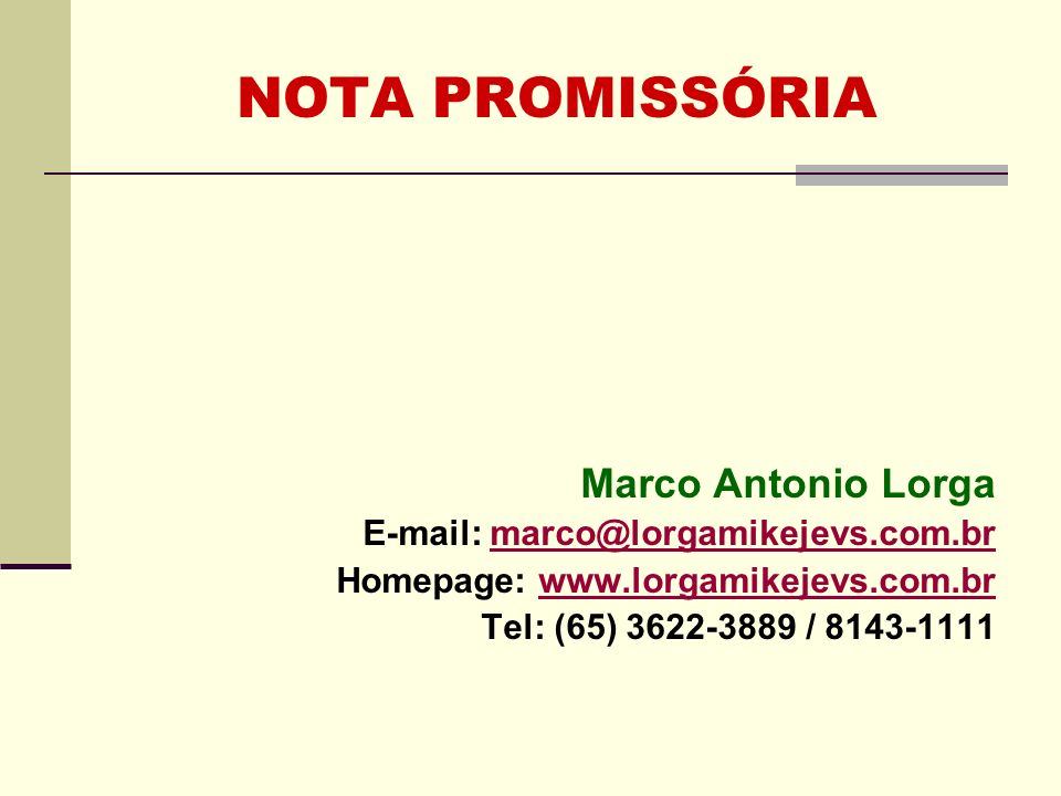 NOTA PROMISSÓRIA Marco Antonio Lorga
