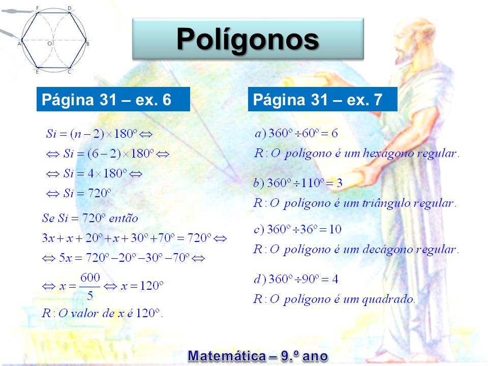 Polígonos Página 31 – ex. 6 Página 31 – ex. 7