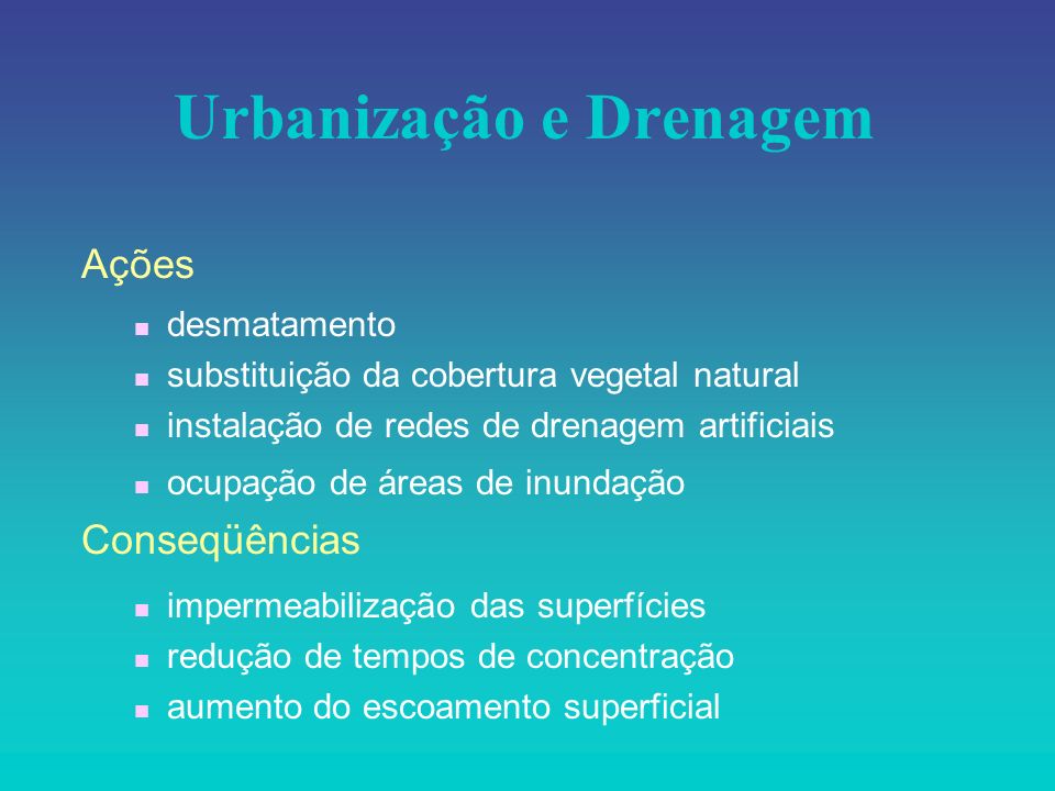 Urbanização e Drenagem