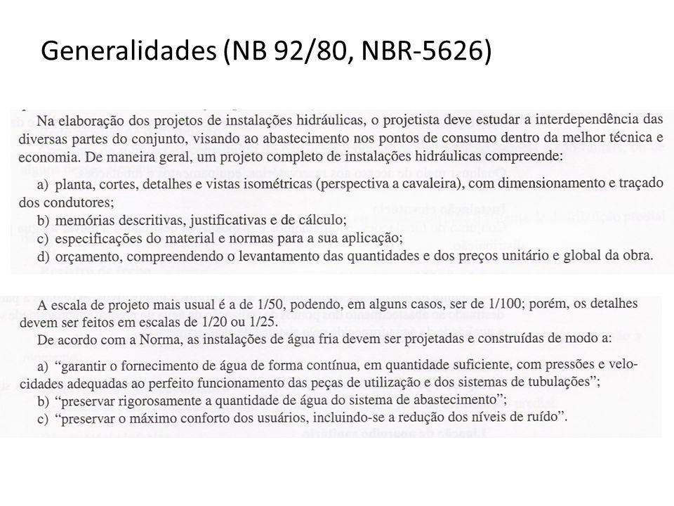 Generalidades (NB 92/80, NBR-5626)