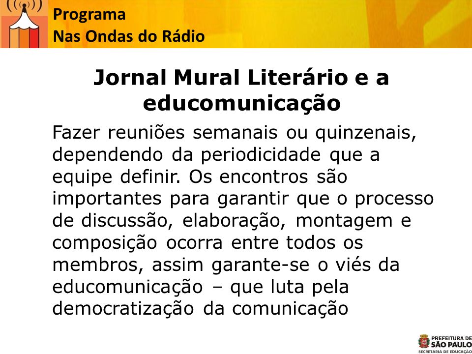 Jornal Mural Literário e a educomunicação