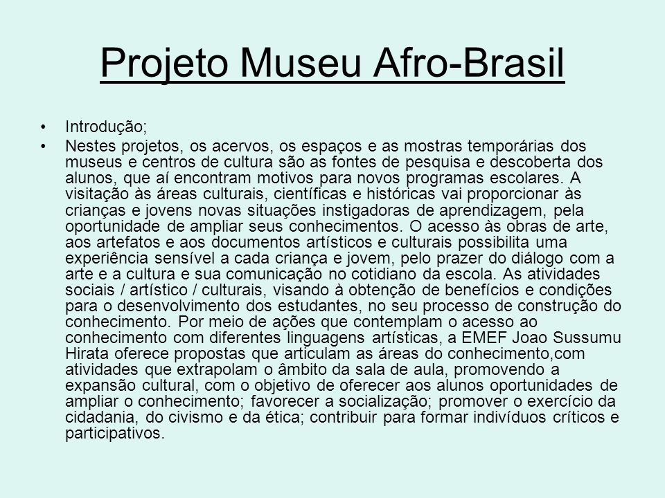 Projeto Museu Afro-Brasil