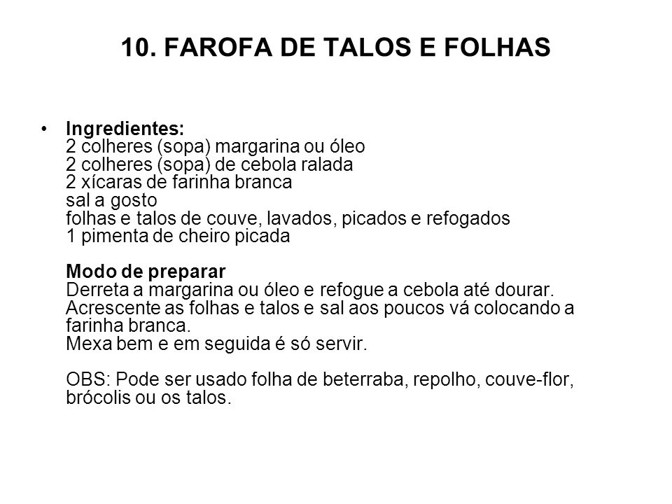 10. FAROFA DE TALOS E FOLHAS