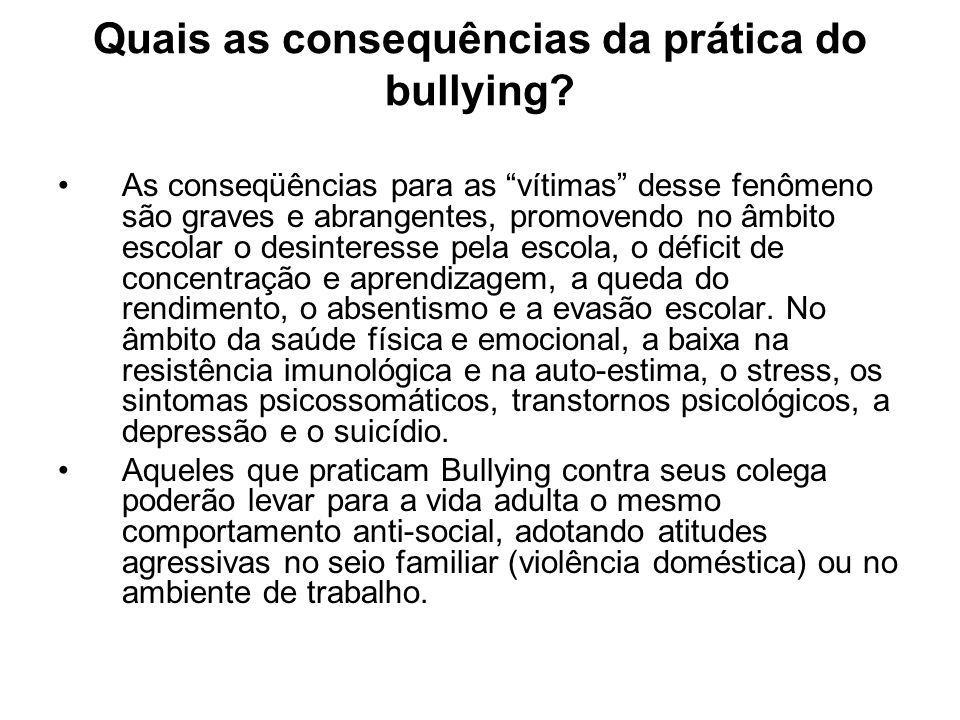 Quais as consequências da prática do bullying