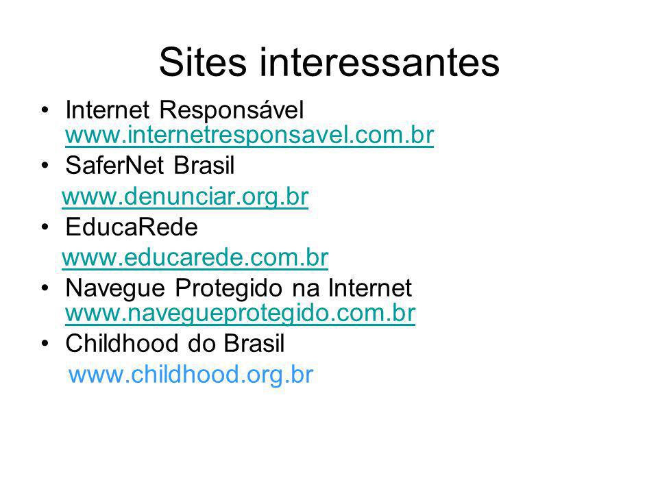 Sites interessantes Internet Responsável   SaferNet Brasil.
