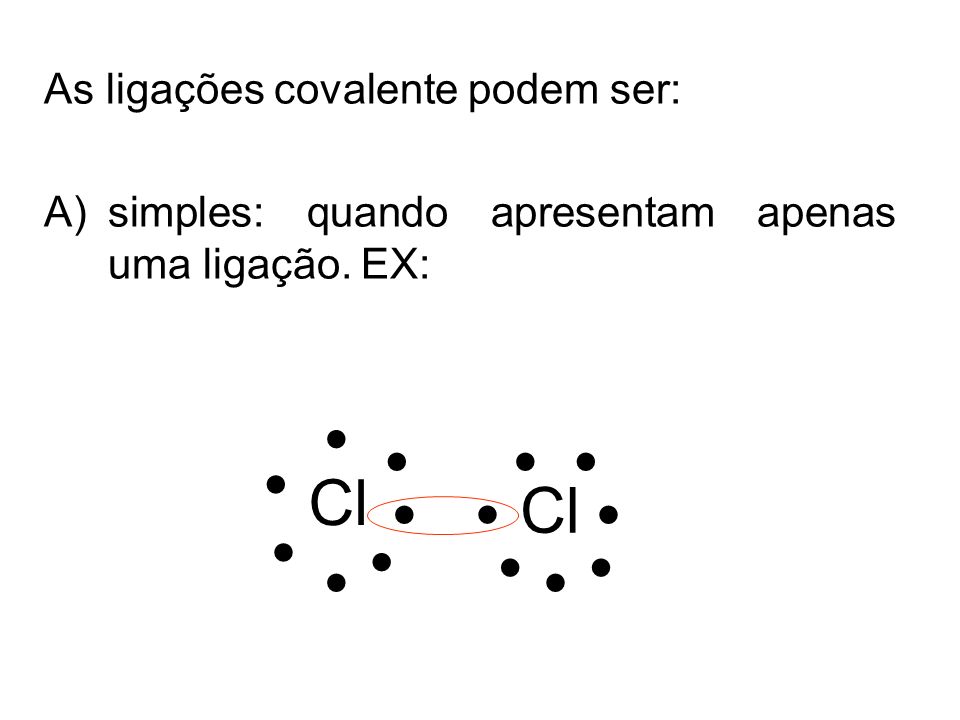 Cl Cl As ligações covalente podem ser: