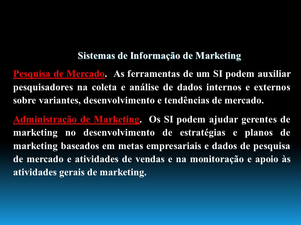 Sistemas de Informação de Marketing