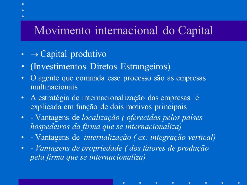 Movimento internacional do Capital