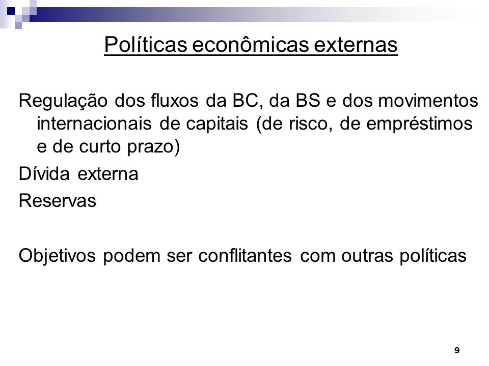 Políticas econômicas externas