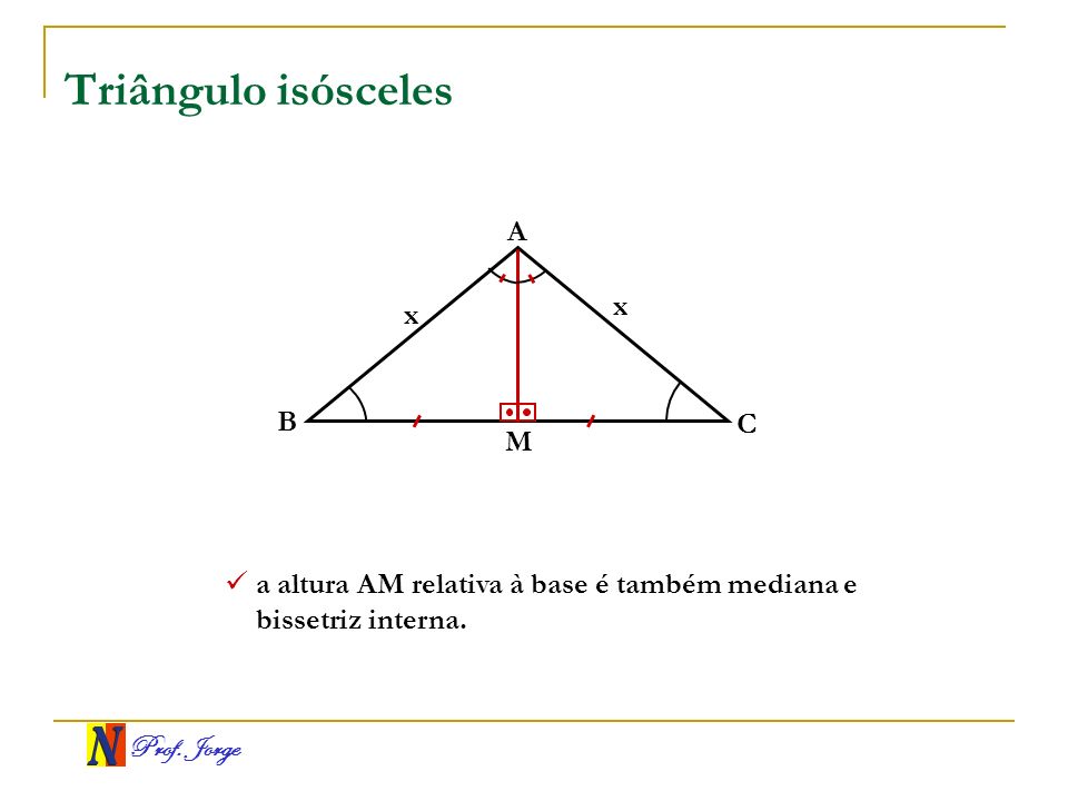 Triângulo isósceles A x x B C M