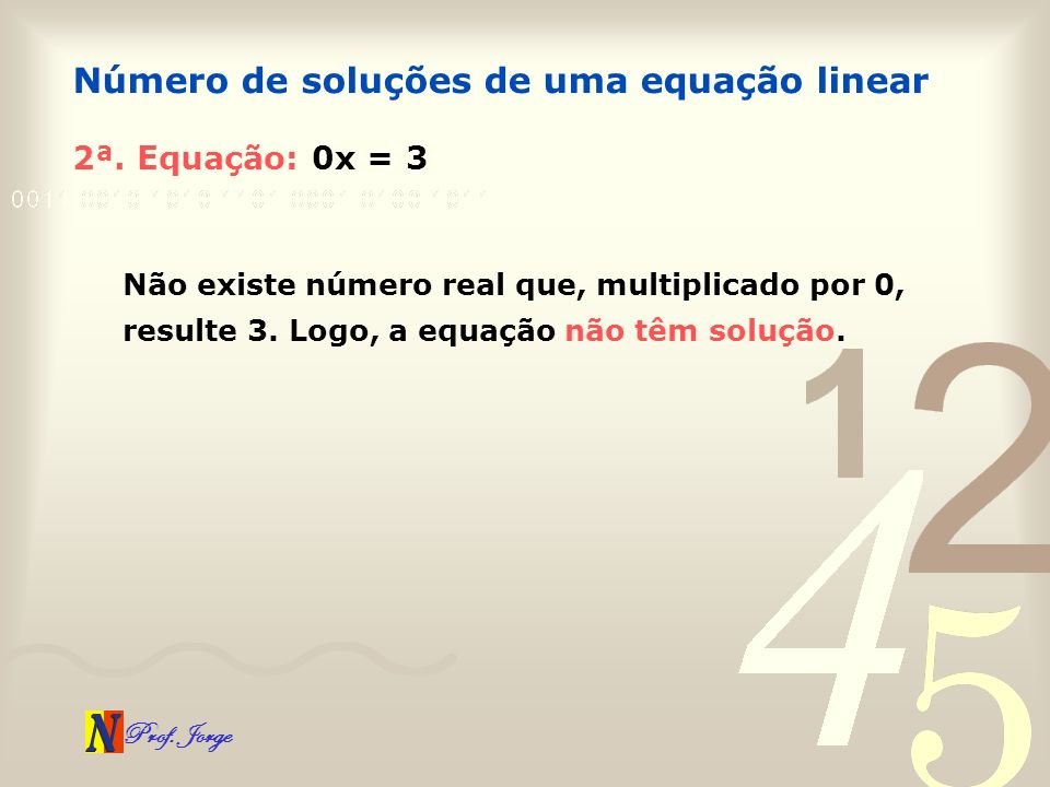 Número de soluções de uma equação linear