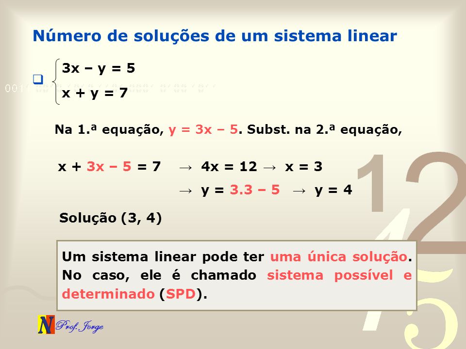Número de soluções de um sistema linear