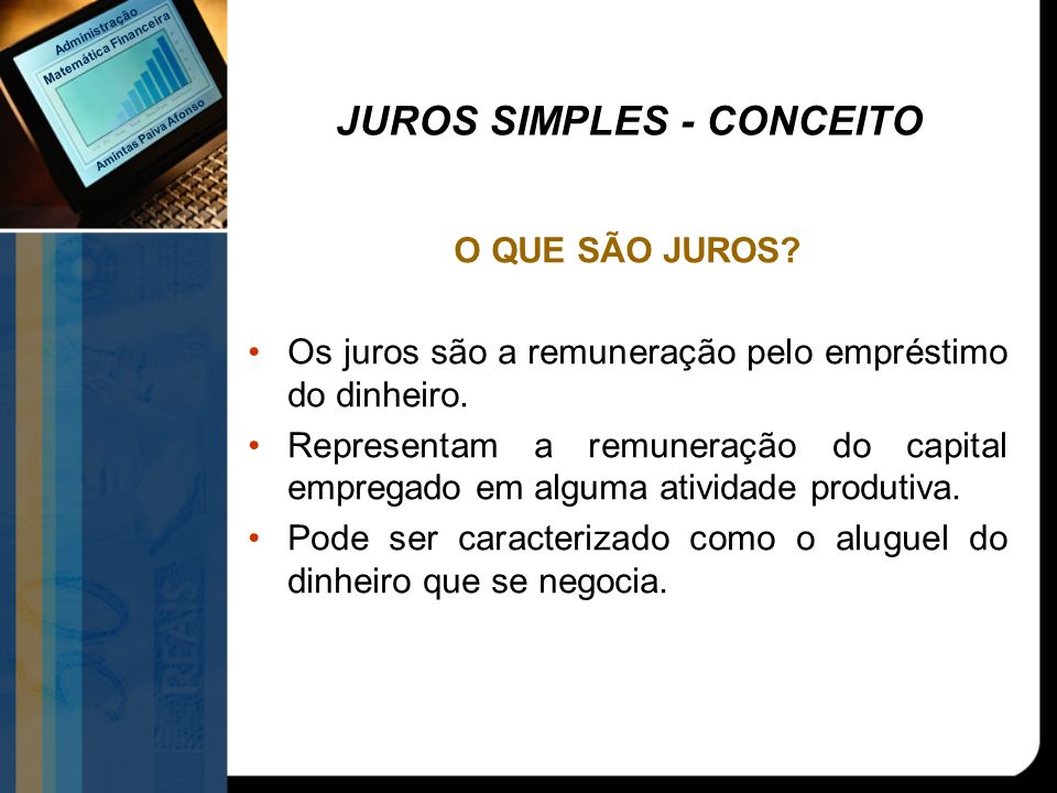 JUROS SIMPLES - CONCEITO