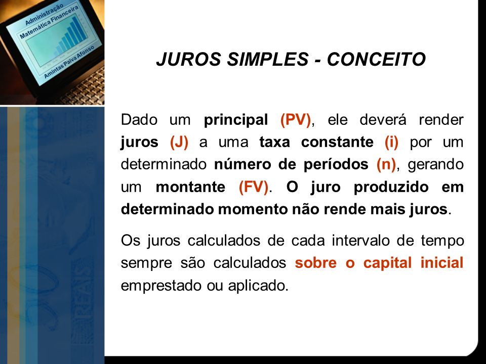 JUROS SIMPLES - CONCEITO