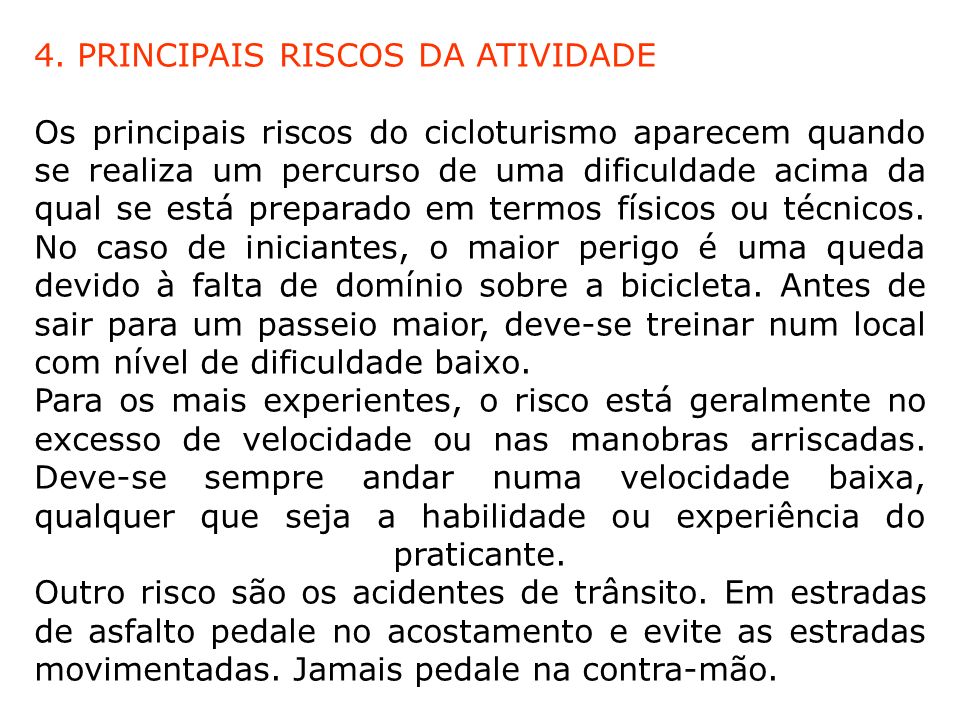 4. PRINCIPAIS RISCOS DA ATIVIDADE