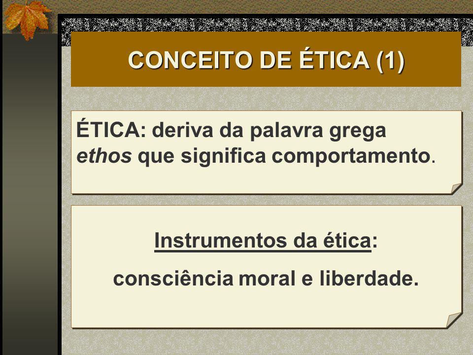 Instrumentos da ética: consciência moral e liberdade.