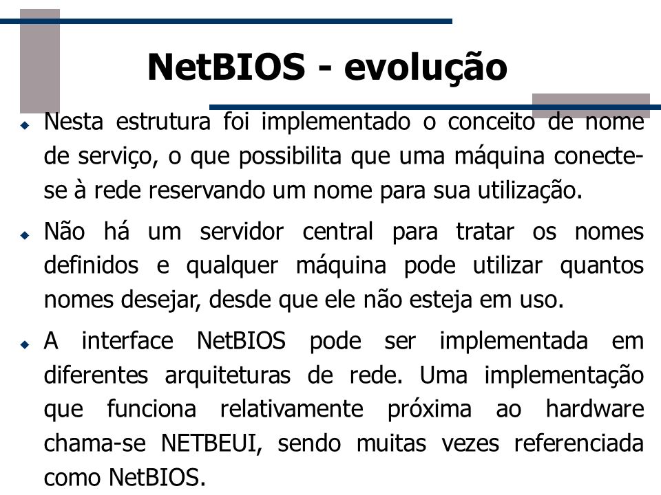 NetBIOS - evolução