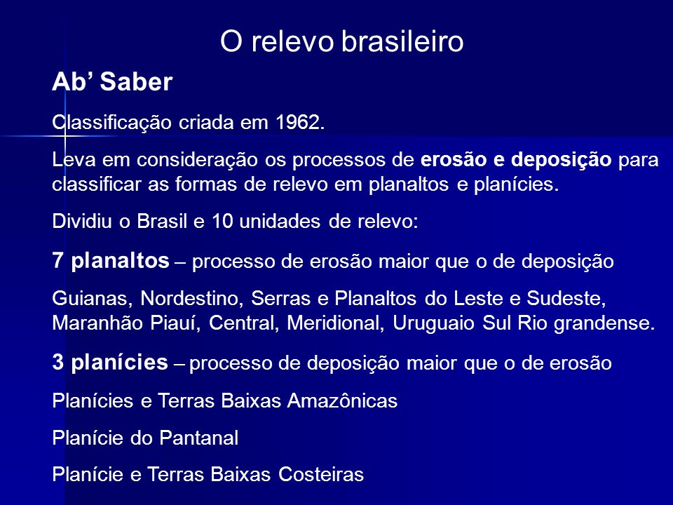 O relevo brasileiro Ab’ Saber