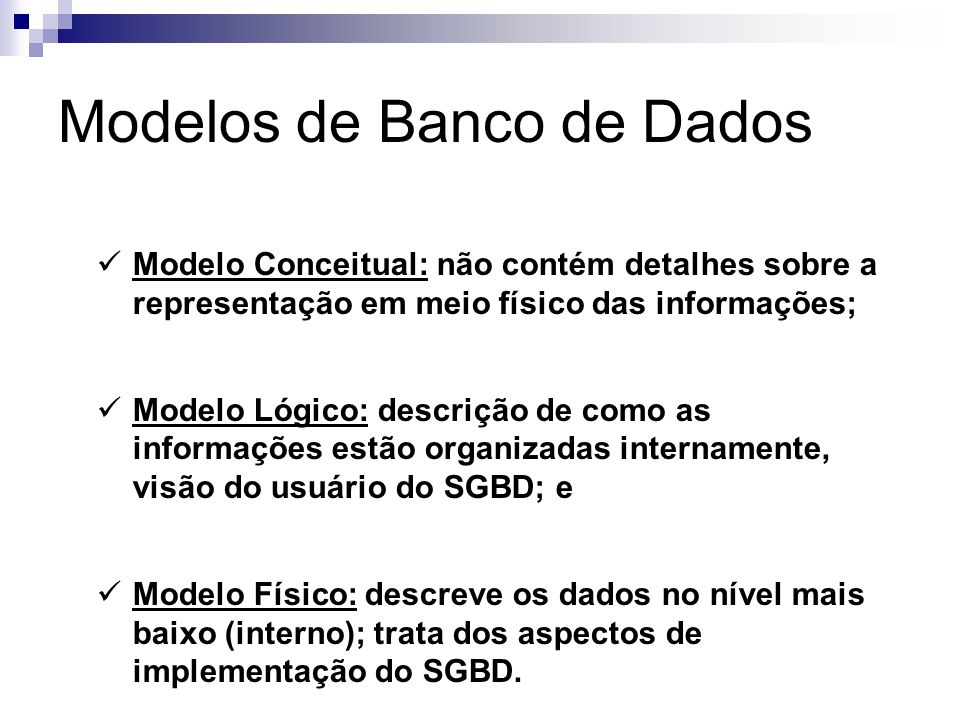 Modelos de Banco de Dados