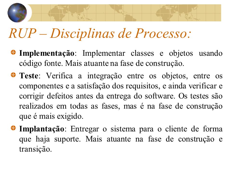 RUP – Disciplinas de Processo: