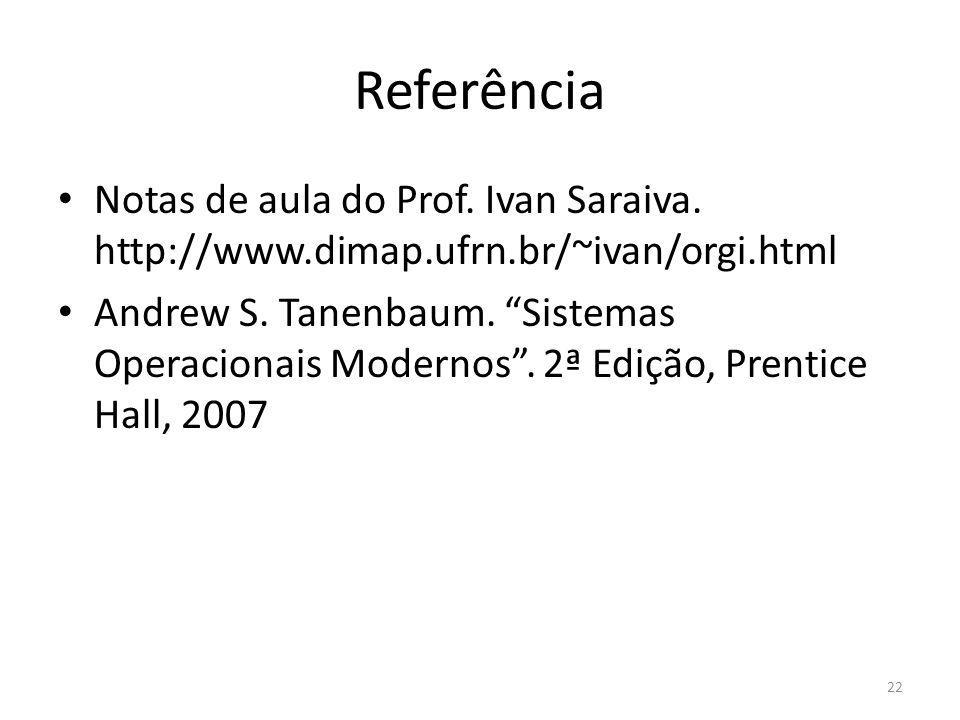 Referência Notas de aula do Prof. Ivan Saraiva.