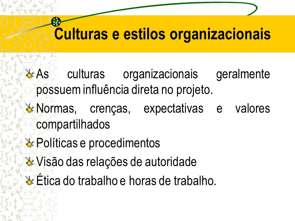 Culturas e estilos organizacionais