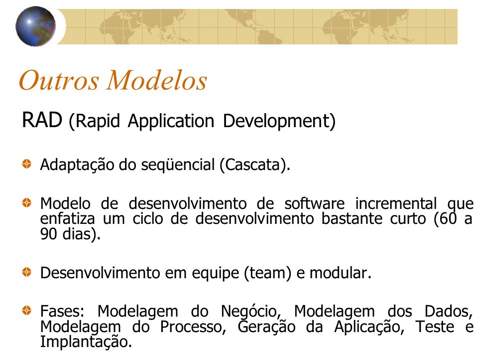 Outros Modelos RAD (Rapid Application Development)‏