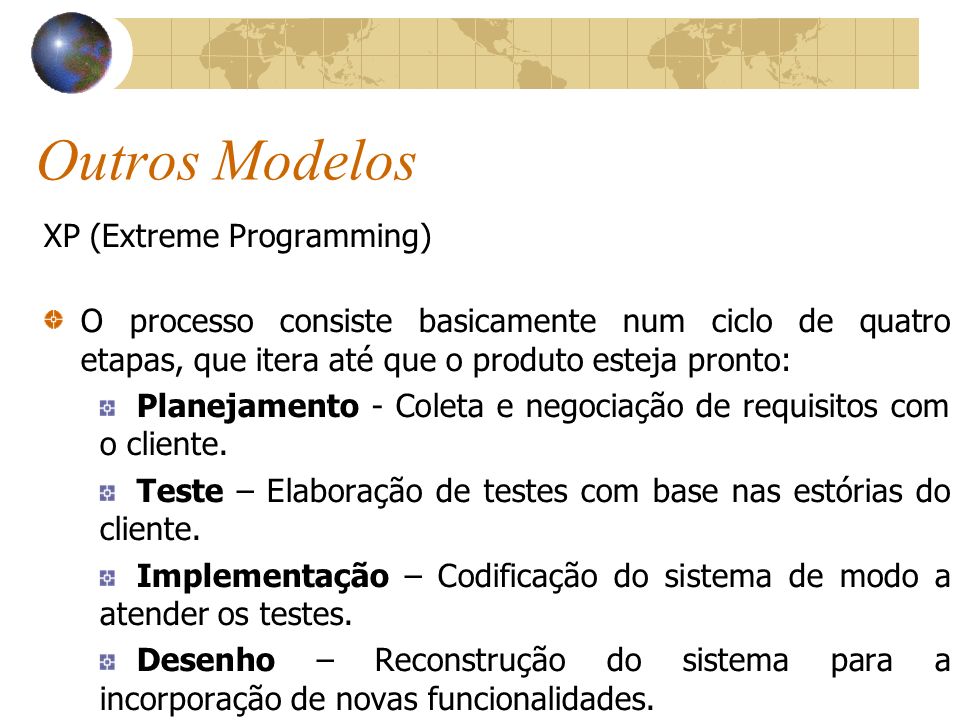 Outros Modelos XP (Extreme Programming)‏