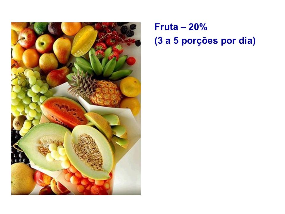Fruta – 20% (3 a 5 porções por dia)