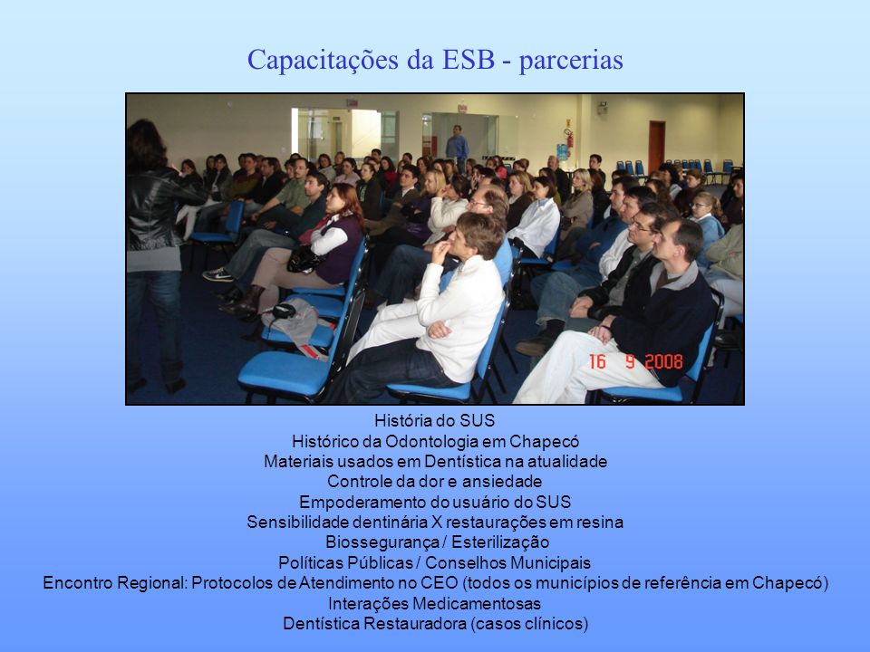 Capacitações da ESB - parcerias