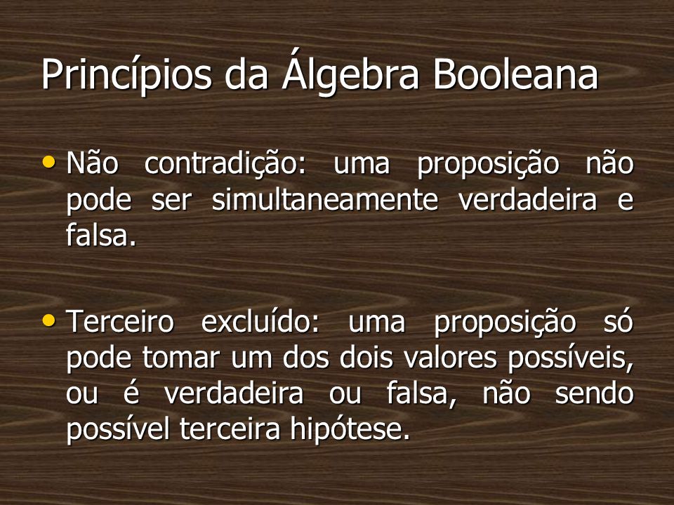 Princípios da Álgebra Booleana