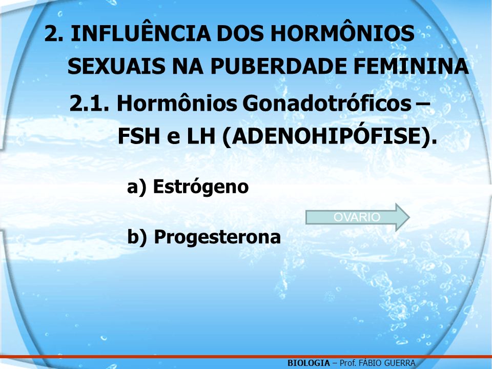 2. INFLUÊNCIA DOS HORMÔNIOS SEXUAIS NA PUBERDADE FEMININA