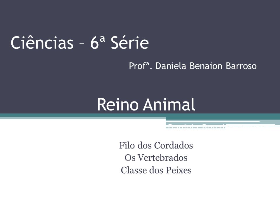 Ciências – 6ª Série Profª. Daniela Benaion Barroso